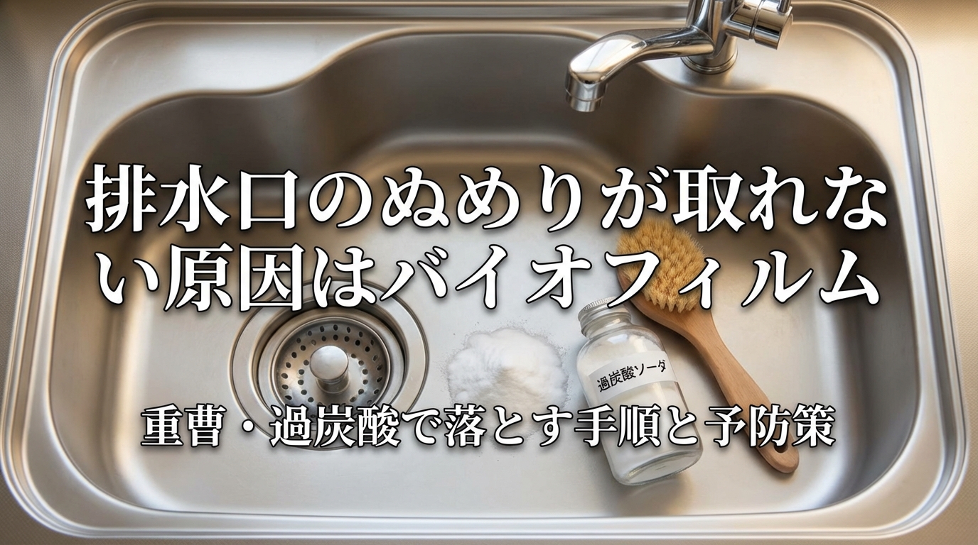排水口のぬめりが取れない原因はバイオフィルム|落とし方と予防策