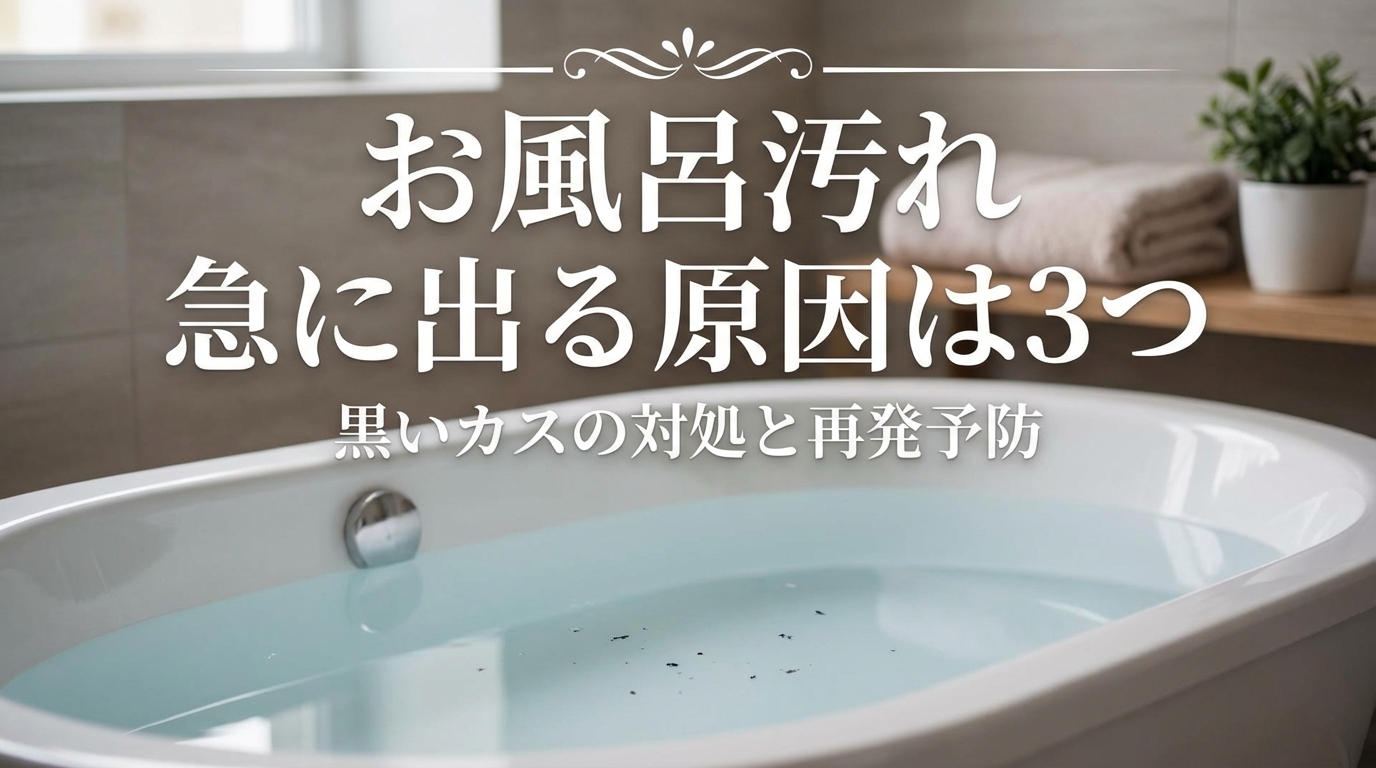 お風呂 汚れ 急に出る原因は3つ｜黒いカスの対処と再発予防