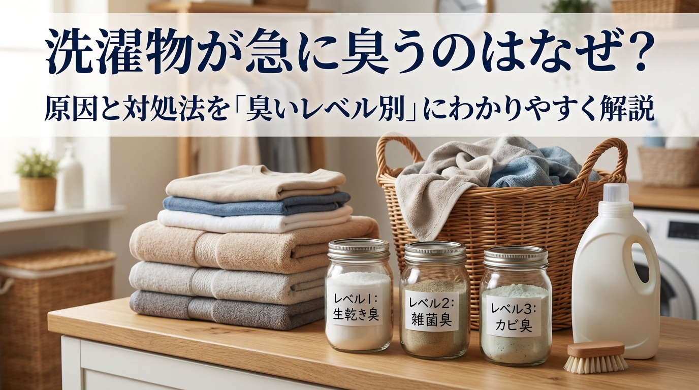 洗濯物が急に臭うのはなぜ？原因と対処法を「臭いレベル別」にわかりやすく解説