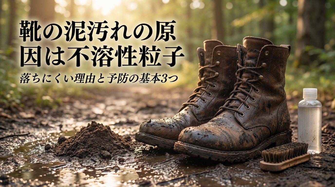 靴の泥汚れの原因は不溶性粒子|落ちにくい理由と予防の基本3つ