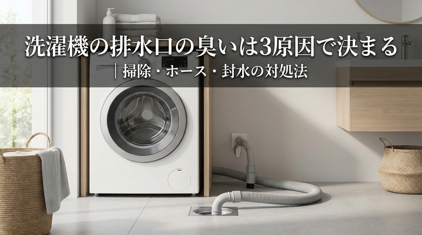 洗濯機の排水口の臭いは3原因で決まる|掃除・ホース・封水の対処法
